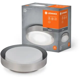 LEDVANCE ORBIS MADRID Deckenleuchte 290mm, Nickel, E27-Sockel, kann mit smarter Lampe bestückt werden, hochwertiges, modernes Design, Metallgehäuse, geeignet für Innenräume, rund, IP20 Schutzklasse