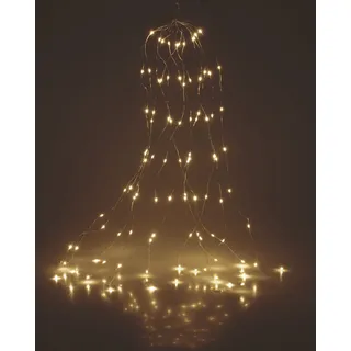 Spetebo Micro LED Draht Lichterkette warm weiß - 190 cm / 160 LED - Drahtlichterkette Leuchtdraht - Deko Beleuchtung mit 8 Lichterstängen