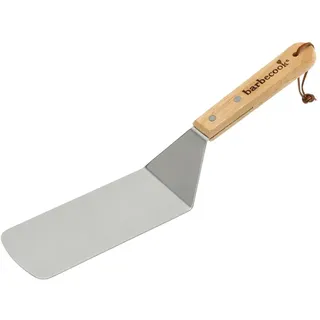 Barbecook Fischspatel für Grill und Plancha, Grillbesteck aus Edelstahl und Holz 37cm, Silber,holzfarbe
