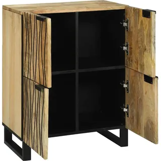 vidaXL Sideboard Braun 60 x 33 x 75 cm massives Mangoholz - Braun