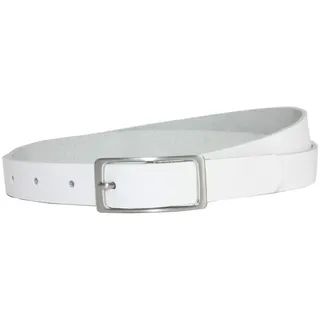 Vascavi Ledergürtel, 2 cm breit, Made in Germany, echt Leder Gürtel für Damen, als Hüftgürtel, kürzbar (115 cm Gesamtlänge 125 cm, Weiß)