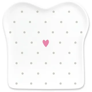 Grafik Werkstatt Das Original Toast-Teller mit Spruch Porzellan Herz, Weiß