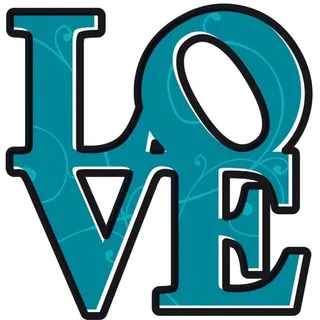 Komar Deco-Sticker LOVE | 50 x 70 cm | Wandtattoo, Wandbild, Wandsticker, Wandaufkleber, Walltattoo, Liebe, Herz, Romantik, Muster | 17039h