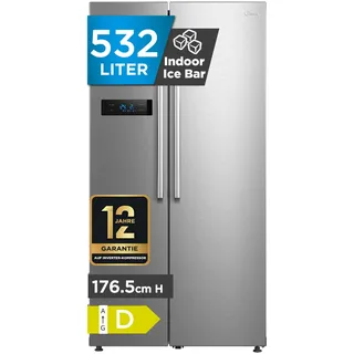 Midea MERS530FGD02 Side-by-Side (532 l, 1765 mm hoch, Silber)