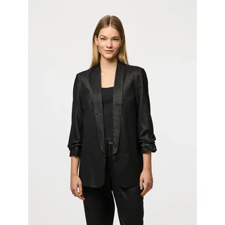 Longblazer PIECES "PCBOSELLA 3/4 GLITTER BLAZER NOOS", Damen, Gr. M, grün (schwarz detail:gold lurex), Web, Obermaterial: 71% Polyester, 25% Viskose, 3% metallisierte Fasern, 1% Elasthan, leicht glänzend, unifarben, regular fit, Blazer Longblazer