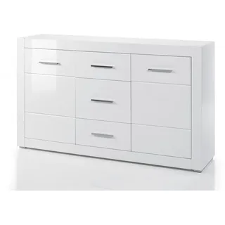 furn.design Sideboard 164 x 97 cm Weiß Hochglanz
