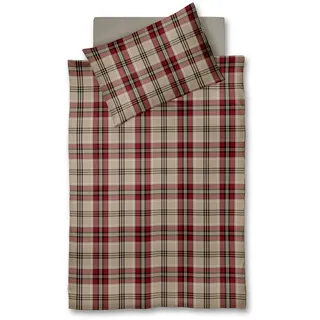 Fleuresse Bettwäsche , Braun, Bordeaux, Dunkelrot, Beige , Textil , Karo , 140x200 cm , pflegeleicht, bügelleicht , Heimtextilien, Bettwäsche & Leintücher, Bettwäsche, Flanell-Bettwäsche