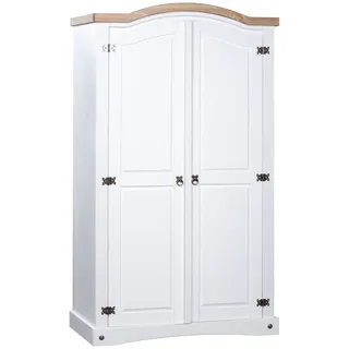 vidaXL Kleiderschrank Mexiko-Stil 101 x 105 x 52 cm Weiß