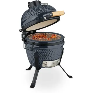 Relaxdays Kamado Grill Ø 32 cm grau