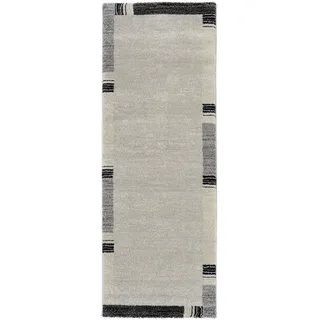 Teppich OCI DIE TEPPICHMARKE "CASTLE FLORA, auch als Läufer und in rund" Gr. 13, grau, B:80cm H:20mm L:300cm, Polypropylen (PP), Teppiche, Teppich, dichter Frisé Kurzflor, farbiger Bordüre, Wohnzimmer, Schlafzimmer