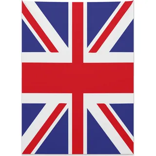 Abakuhaus Union Jack Wandteppich, Britisches Loyalsymbol aus Weiches Mikrofaser Stoff Kein Verblassen Klare Farben Waschbar, 110 x 150 cm, Königsblau Weiß Rot - Rot
