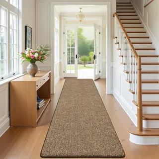 SHACOS Langer Läufer Flur 80x200 cm Braun Läufer Teppich Teppichläufer rutschfest Modern Weich Flurteppich Flurläufer Lang Küchenteppich Waschbar Teppich Flur Läufer für Küche, Eingang, Wohnzimmer