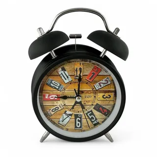 GMMH Retro Analog Wecker, Ohne Ticken, Tischuhr Nachttischuhr Doppelglockenwecker (14-81) Vintage Retro Nostalgie aus Metall, Antik Standuhr Schreibtischuhr Uhr Tischwecker mit Alarm, Weckuhr