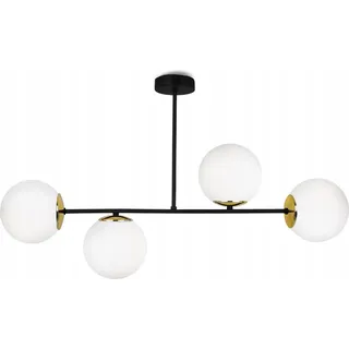 Deckenleuchte Kronleuchter Loft Elegant Weiß Glaskugeln - Schwarz, Gold