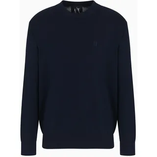 Armani Exchange Herren Icon Project, Embroidered Logo Pullover, Dunkles Marineblau, 3XL