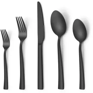 Famanu Besteckset 30 Teile - Matte schwarze Ausführung für 6 Personen