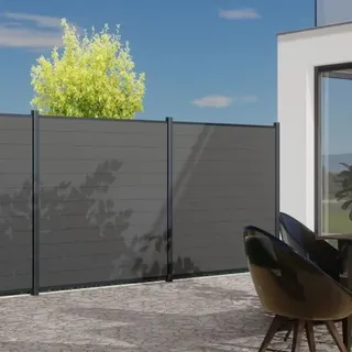 WPC Zaun Sichtschutzzaun Gartenzaun Windschutz Garten 180x180cm