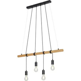 Briloner Leuchten Pendelleuchte »Pendelleuchte, Holz / Metall schwarz, 4xE27/max. 25W« E27