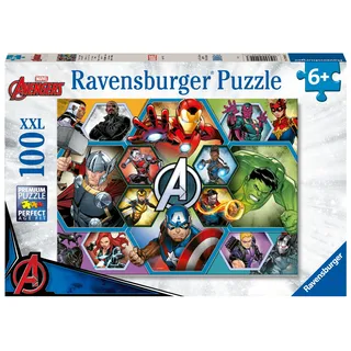 Ravensburger — Marvel Avengers Puzzle, 100 XXL-Teile — Puzzles für Kinder ab 6 Jahren, Marvel-Kollektion, Lern- und Spaßspiele, Geschenkideen