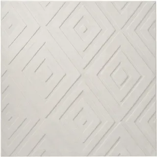 Beliani Borah Teppich 160 x 160 cm Cremeweiß