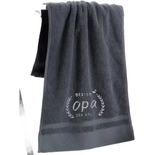Lightzz Personalisiertes Handtuch für Opa – Bester Opa der Welt Geschenk, Bestickte Vatertag Handtücher 50x100 cm, Geburtstagsgeschenk für Großvater