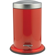 Sealskin Abfalleimer Acero, Kosmetikeimer aus Edelstahl, Farbe: Rot, Inhalt: 3 L