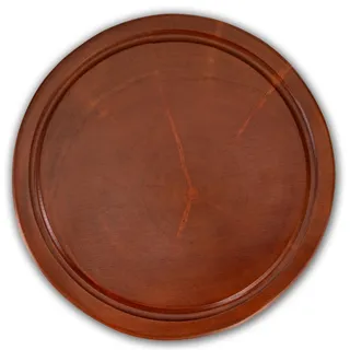 Decorasian 4 Stück Rundes Schneidebrett Acajen Holz – Massivholz Küchenbrett mit Saftrille - Servierbrett Antibakteriell & Schnittfest, Natur Holzbrett für Pizza, Durchmesser 30cm