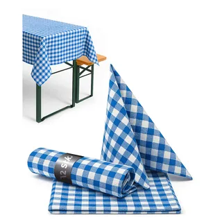 texpot 12 Stück Landhaus Serviette 60 x 60 cm rot-weiß kariert 100% Baumwolle