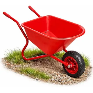 Kinder Schubkarre aus Metall – robuste Kinderschubkarre mit Eva Rad, Stabiler Rahmen, ideal für Garten & Sandkasten, Spielzeug ab 3 Jahren