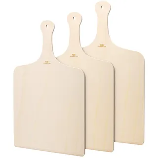 G.a HOMEFAVOR Pizzaschieber Holz, 42 x 30cm Pizzaschaufel Flammkuchenbrett Pizzabrett für Hausgemachte Pizza und Brot (3er Set)