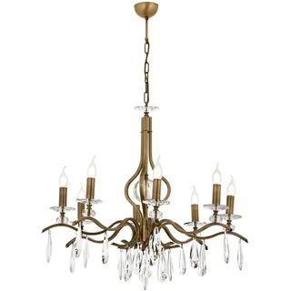 Opviq Elegant Vintage Chandelier, Metal Body, 110 cm Height, 80 cm Diameter, 8 x E14 Max 40W, Copper Finish | Perfect for Modern & Traditional Spaces