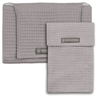 MIMUSELINA | Set mit tragbarer Wickelunterlage Unterwegs und Wickeltasche | Wasserdicht, Faltbar und aus 100% OEKO-TEX Baumwolle | Baby-Zubehör für unterwegs oder auf Reisen