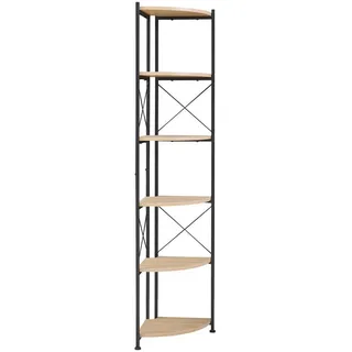 [en.casa] Eckregal Ulfborg 30 x 160 x 30 cm Schwarz/Eicheoptik