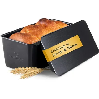 BREADLYST® Premium Brotbackform mit Deckel – Extra hohe Kastenform, Toastbrot-Backform aus Kohlenstoffstahl mit Antihaftbeschichtung, Brot backen Zubehör, Hitzebeständig bis 260 °C (23 x 11 x 10 cm)