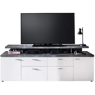 Home Affaire Mood TV-Lowboard 180 x 66 x 47 cm Weiß/Grau Kunststoff/Melamin/Metall/Holzwerkstoff