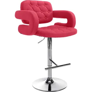 CLP Barhocker Stoff rot , Textil , 62x103x55 cm , Esszimmer, Barmöbel, Barhocker