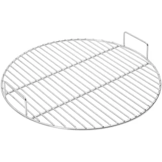 vidaXL Grillrost Mit Griffen Rund Ø44,5 Cm 304 Edelstahl , Silberfarben , Metall , 44.5x44.5 cm , Grills, Grillzubehör