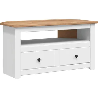 vidaXL Panama TV-Eckschrank 93 x 49 x 49 cm Weiß Massivholz