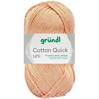 Gründl Wolle Cotton Quick uni - dünne Wolle zum Häkeln - Strickgarn - Häkelgarn - Glänzend und hautfreundlich - 100% Baumwolle - 1 Knäuel 50 g / 125 m - Nadelstärke 3-4 - Apricot