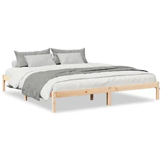 vidaXL Extra langes Massivholzbett ohne Matratze 200x220 Kiefernholz - Braun