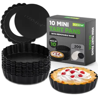 NutriChef Tarteform Set 10 Mini Tartelette Förmchen Ø 10 cm