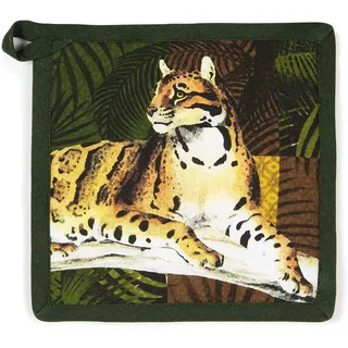 Excelsa Leopard Topflappen, 20 x 20 cm, Futter 100% Baumwolle, Füllung aus Polyester