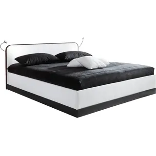 Bett, schwarz-weiß (weiß, neutral), B:210cm L:210cm, Bezug 100% Polyester/ Absetzung Kunstleder 100% PU- pflegeleicht, Polsterung: Polsterwatte, Material Gestell: gepolsterter Holzwerkstoff, , WESTFALIA SCHLAFKOMFORT, Betten, Bett