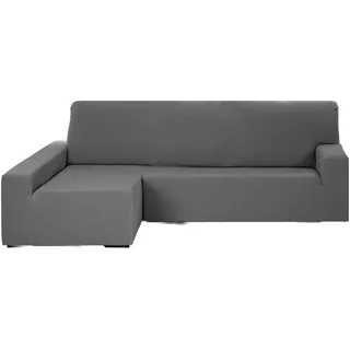 Martina Home - Emilia - Elastischer Bezug für Loungesessel - Langer linker Arm (Vorderansicht) - Grau