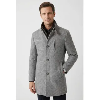 Kurzmantel CINQUE "CIARSENAL", Herren, Gr. 94, grau (hellgrau), Web, Obermaterial: 60% Wolle, 25% Polyester, 10% Polyamid, 5% sonstige Fasern, slim fit, Mäntel Kurzmantel, mit Stehkragen