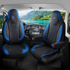 Sitzbezüge passend für Campéreve Wohnmobil Caravan in Schwarz Blau Pilot 6.5