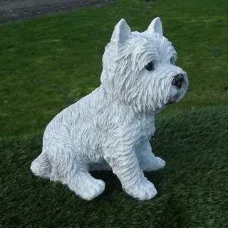 Gartenfigur Hund Westi West Highland Terrier 3025 Garten lebensecht Figur - Lebensgroß