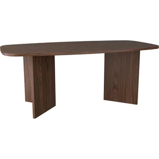 Selsey Piano – Esstisch rechteckig mit abgerundeten Ecken, 190 cm, Holzoptik Nussbaum Wisconsin - Braun