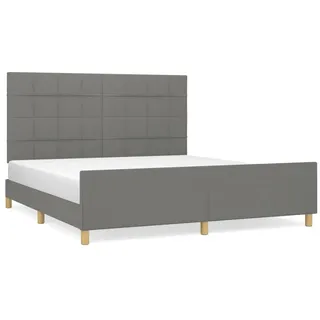 vidaXL Bettgestell ohne Matratze Dunkelgrau 180x200 cm Stoff - Grau