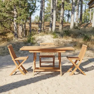 Capri - Klappbarer Gartentisch aus Akazie massiv mit Verlängerung 4–6 Pers.